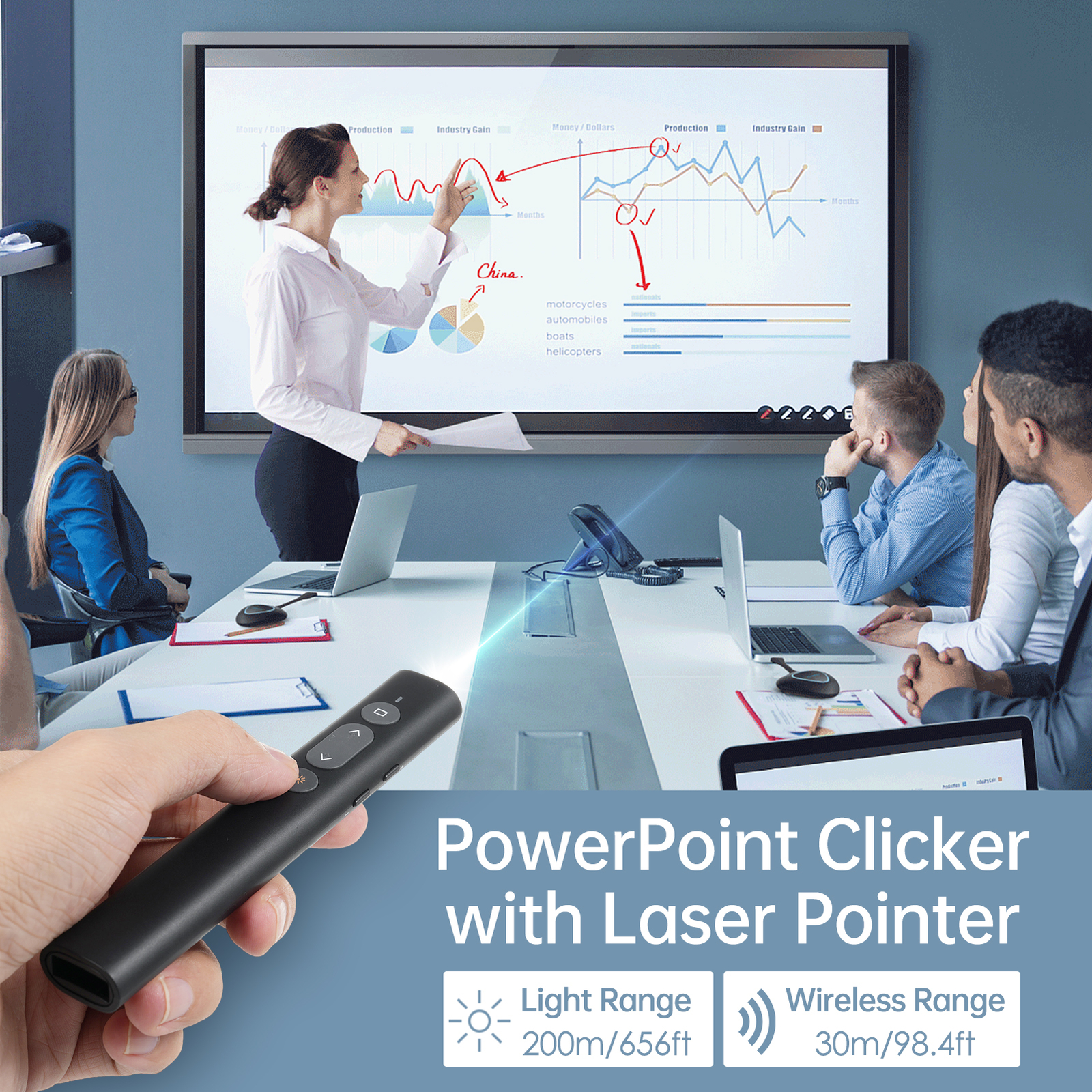 Bisofice Presentation Pointer for PowerPoint PPT Clicker with O1T4
