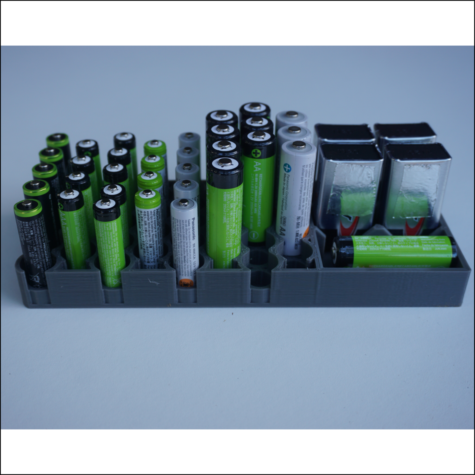Battery Storage Case | Organizer Tray Container Box Holder 40 Slots AAA AA 9V