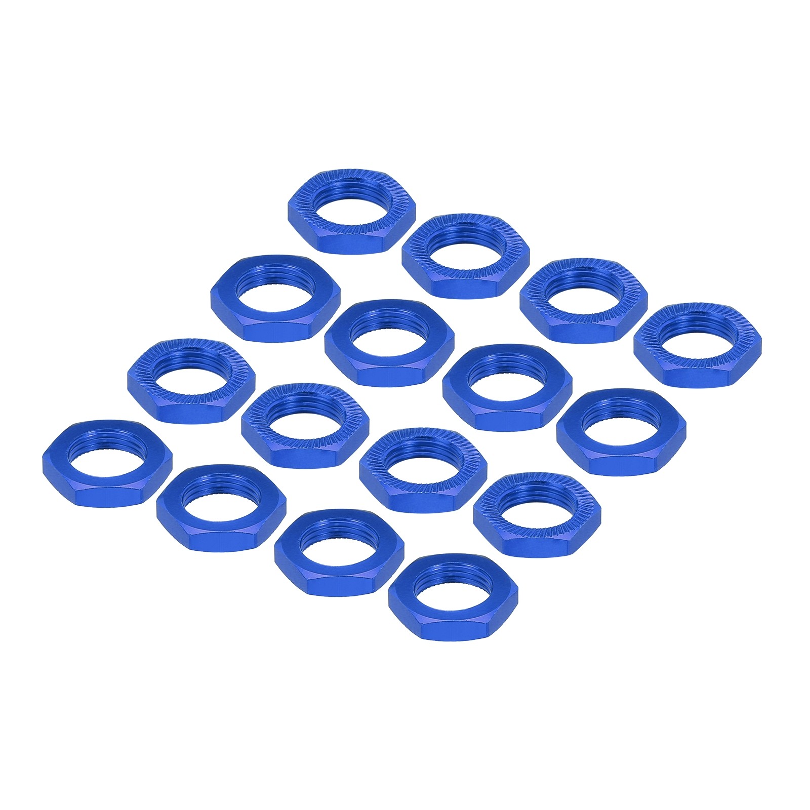 Aluminum 17mm Wheel Nut Thread 1.0mm for 1/8 RC Model Car 16PCS(Dark Blue)