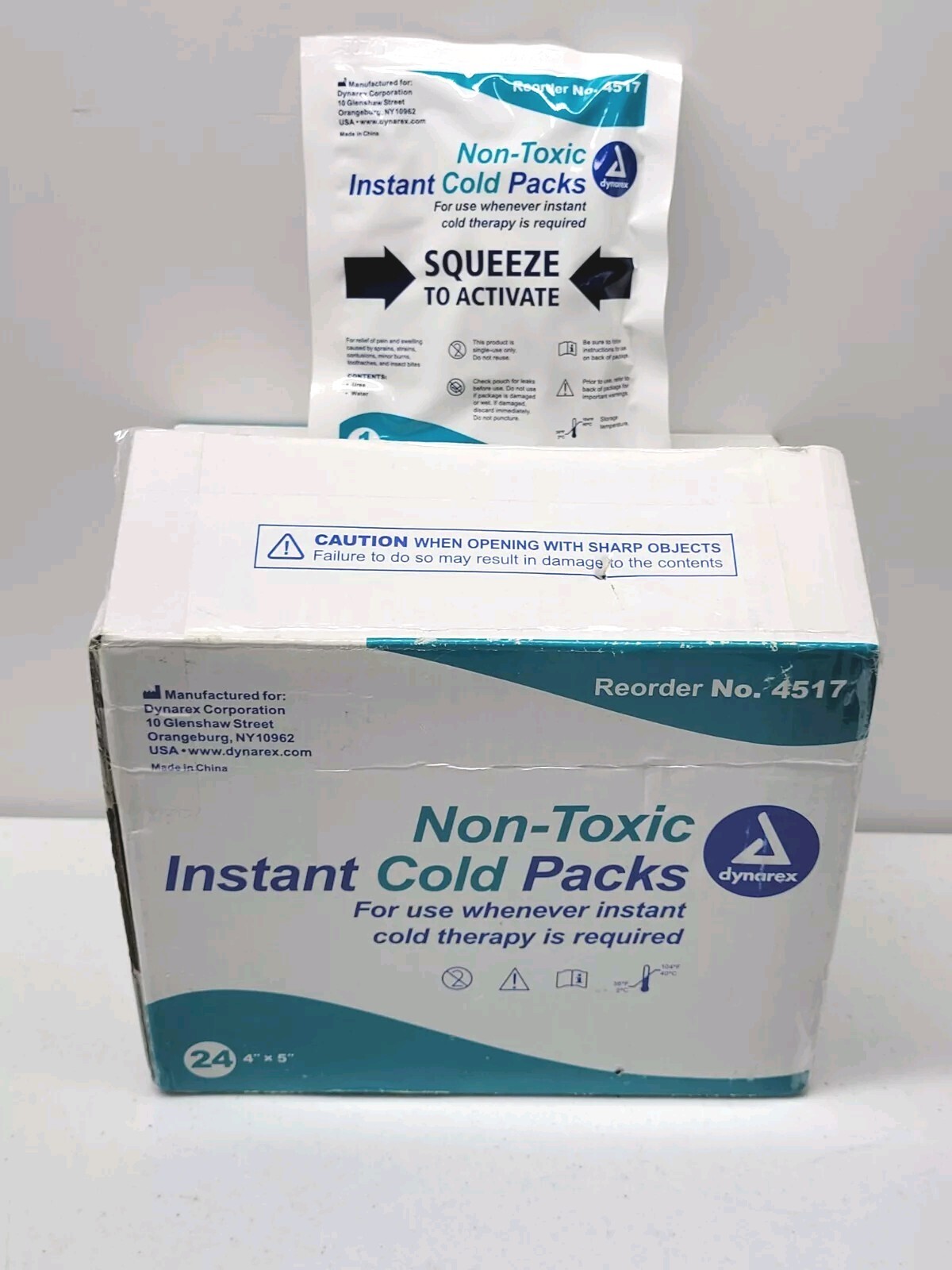 Dynarex Instant Cold Packs 4517 Disposable 4" x 5" - Case of 24