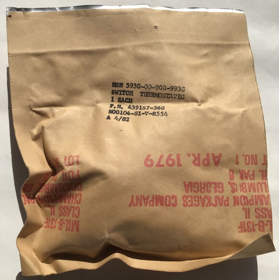 KLIXON Sensata Technologies Thermo Switch  4391S7-368