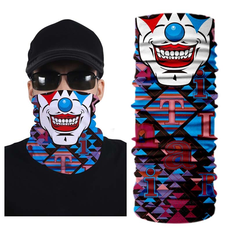 UV Protection Skull Clown Joker Balaclava Neck Gaiter Scarf Breathable Face Mask