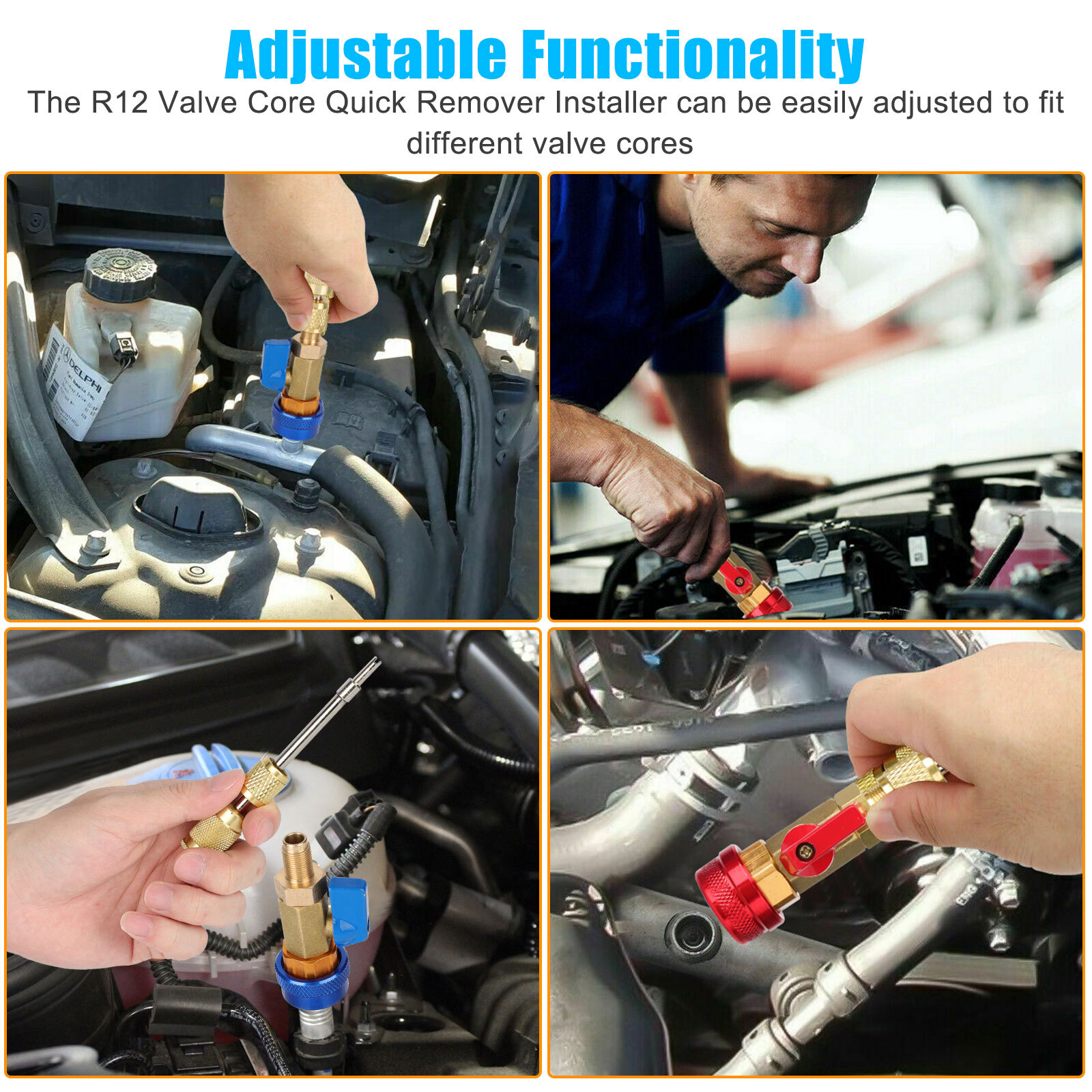 R134A A/C Air Conditioning Valve Core Remover Installer High Low Coupler Tool