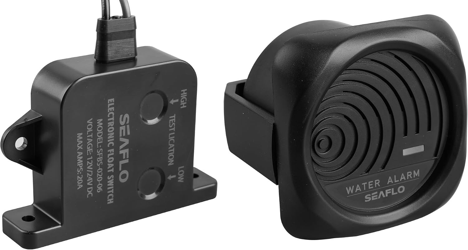High Water Level Alarm System for Bilge - 12V, 95Db, Solid State Switch