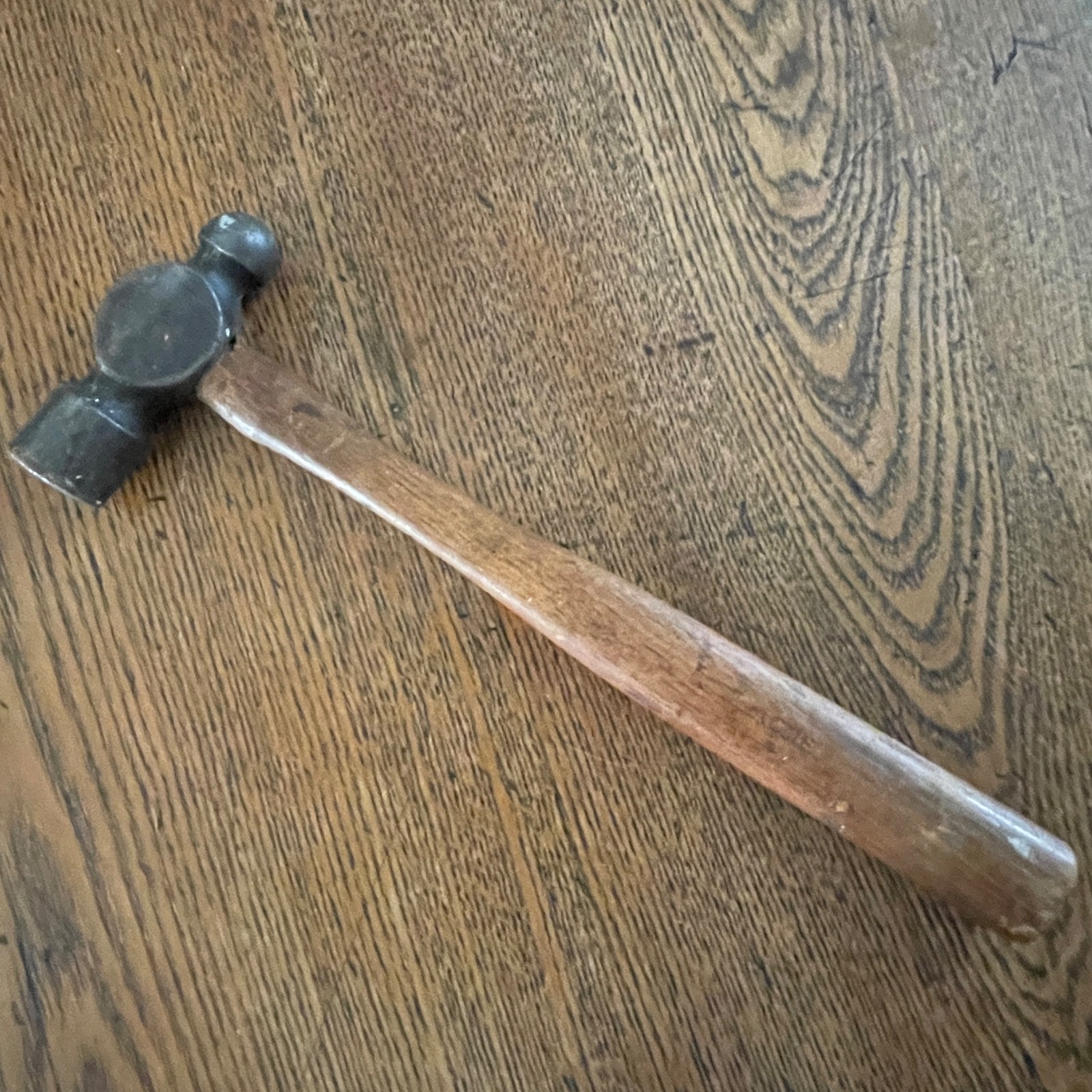11.5" ACME Ball Peen Hammer Wood Handle Antique Mechanic Tool