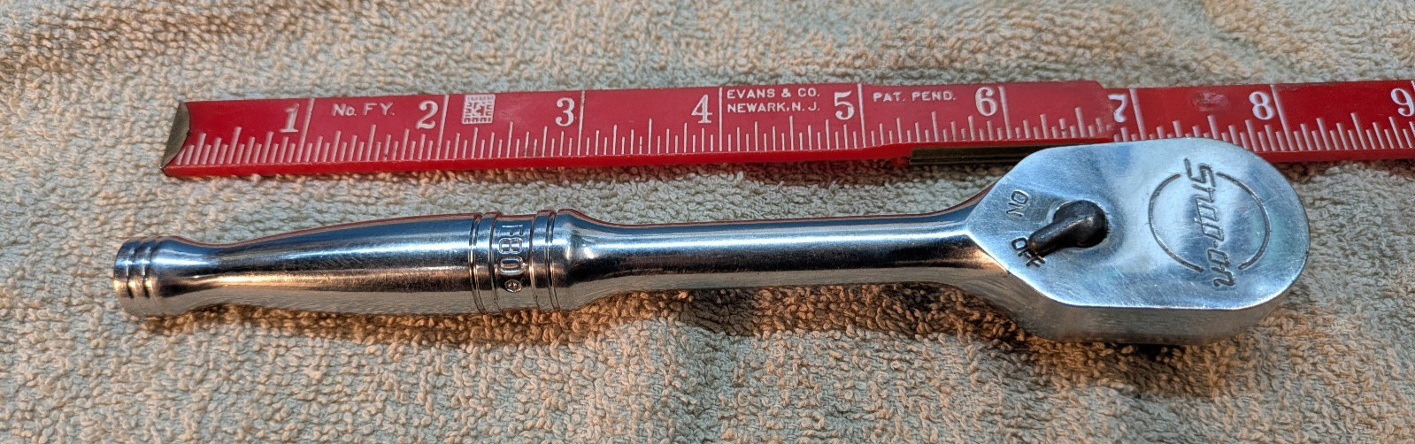 Snap On Tools USA 3/8” Drive Standard Handle Sealed Head Chrome Ratchet F80 NICE