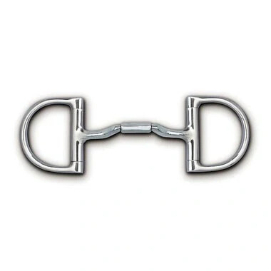 Myler MB 36 Dee Ring Snaffle Bit - Forward Tilted Port, 6” Mouth Copper Inlay &