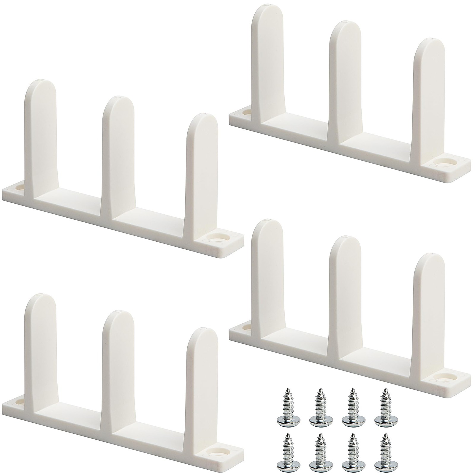 Nkiy Quen 4 Pack Siding Closet Door Floor Guide-Universal ABS Sliding White-4