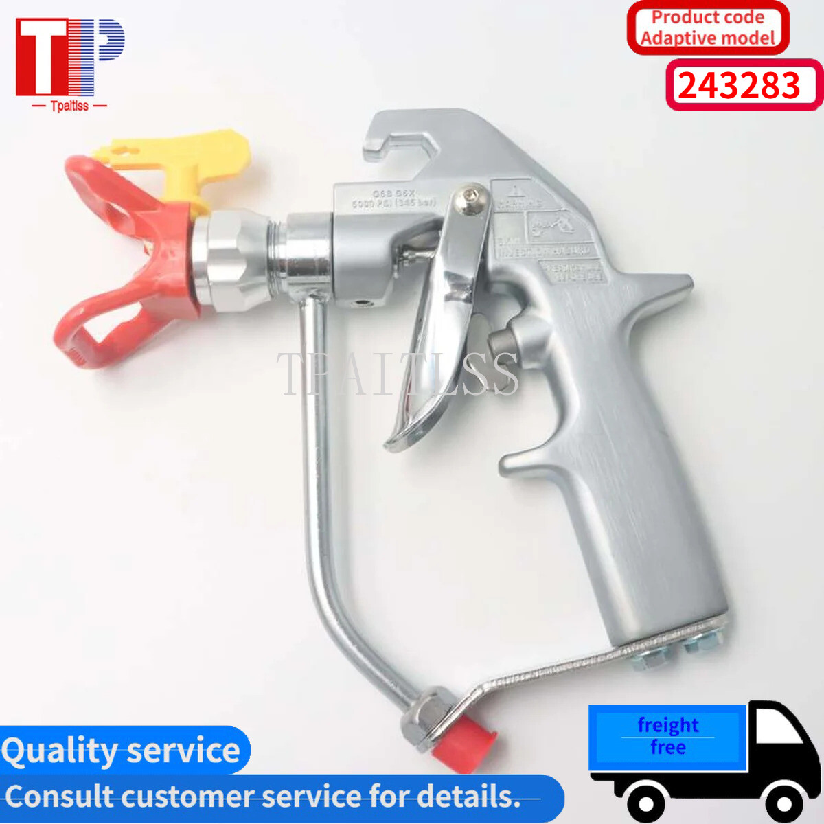 243283 5000 PSI Silver Airless Spray Gun 243-283 with Tip 517 and Tip Guard New