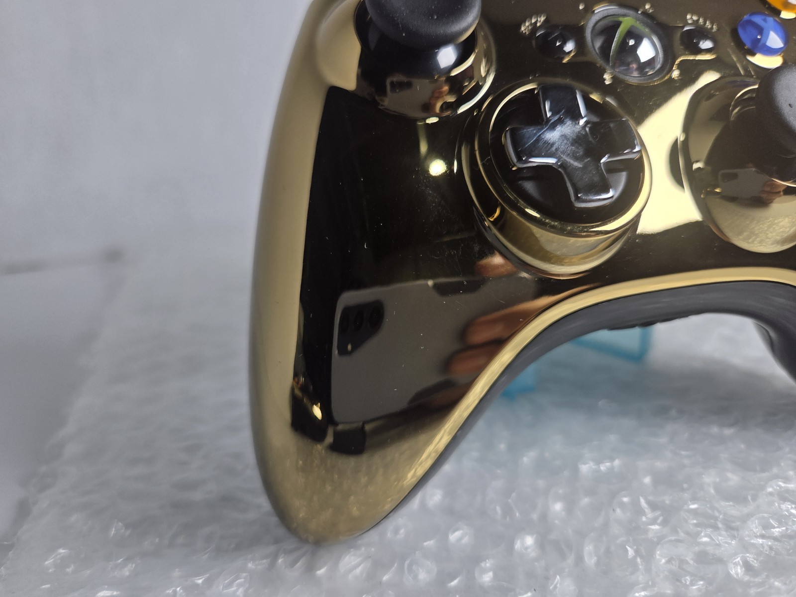 Microsoft Xbox 360 Wireless Controller Chrome Gold elite Tested Clean New Sticks