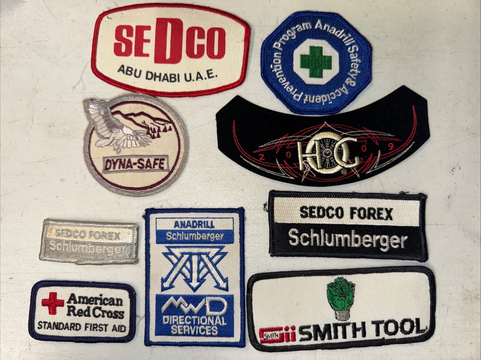 Vintage Oilfield Patch Lot Schlumberger Anadrill SEDCO Red Cross Safety