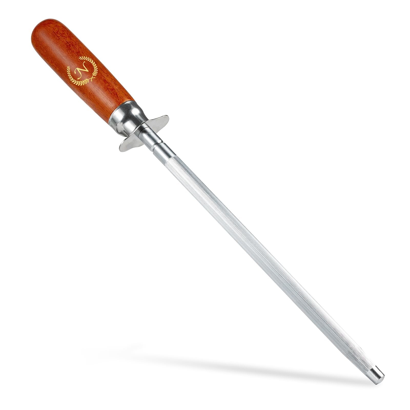 Knife Sharpener Rod, 13 Inch Carbon Steel Honing Steel for Kitchen Knives, Pr...