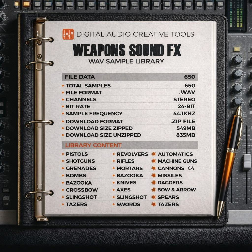 Weapons Sound FX Sample Library
