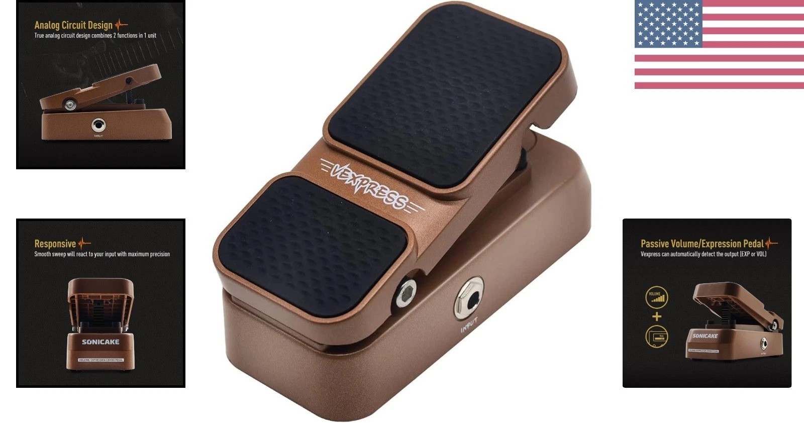 Versatile Guitar Pedal: Passive Volume & Expression Control for All Instruments