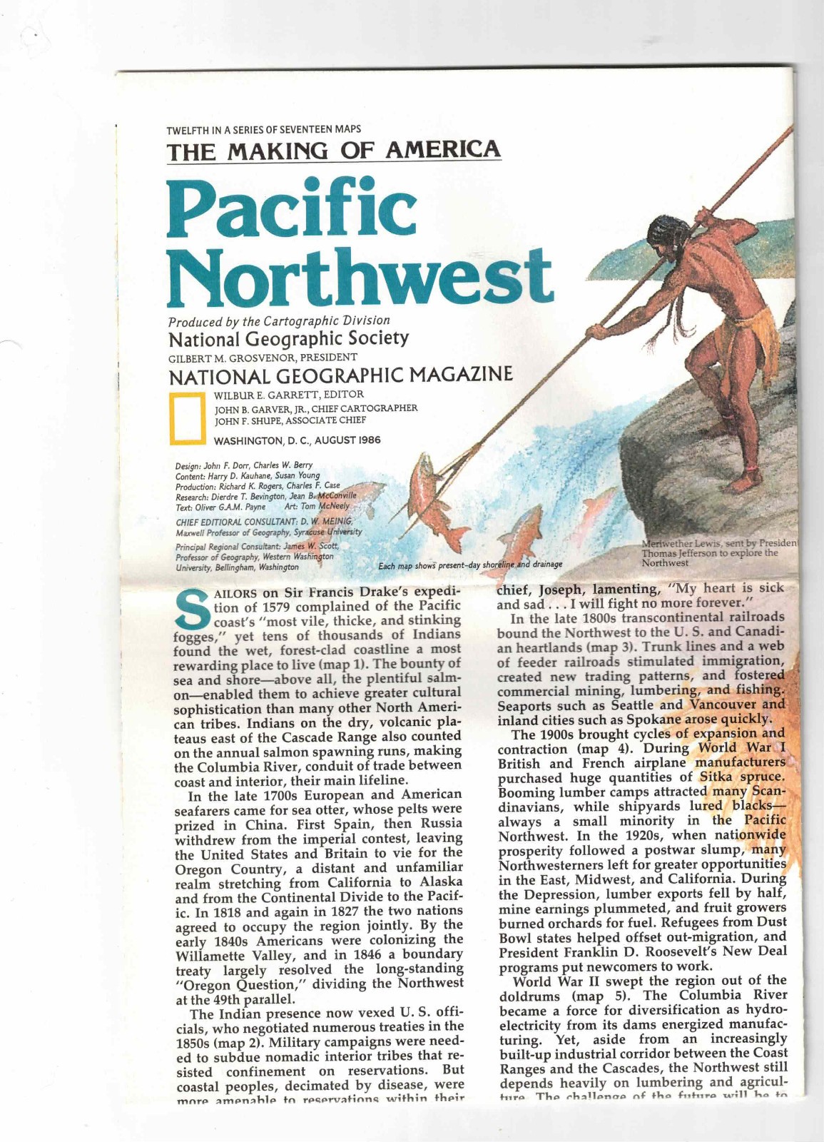Vintage 1986 National Geographic Pacific Northwest Map The Making Of America