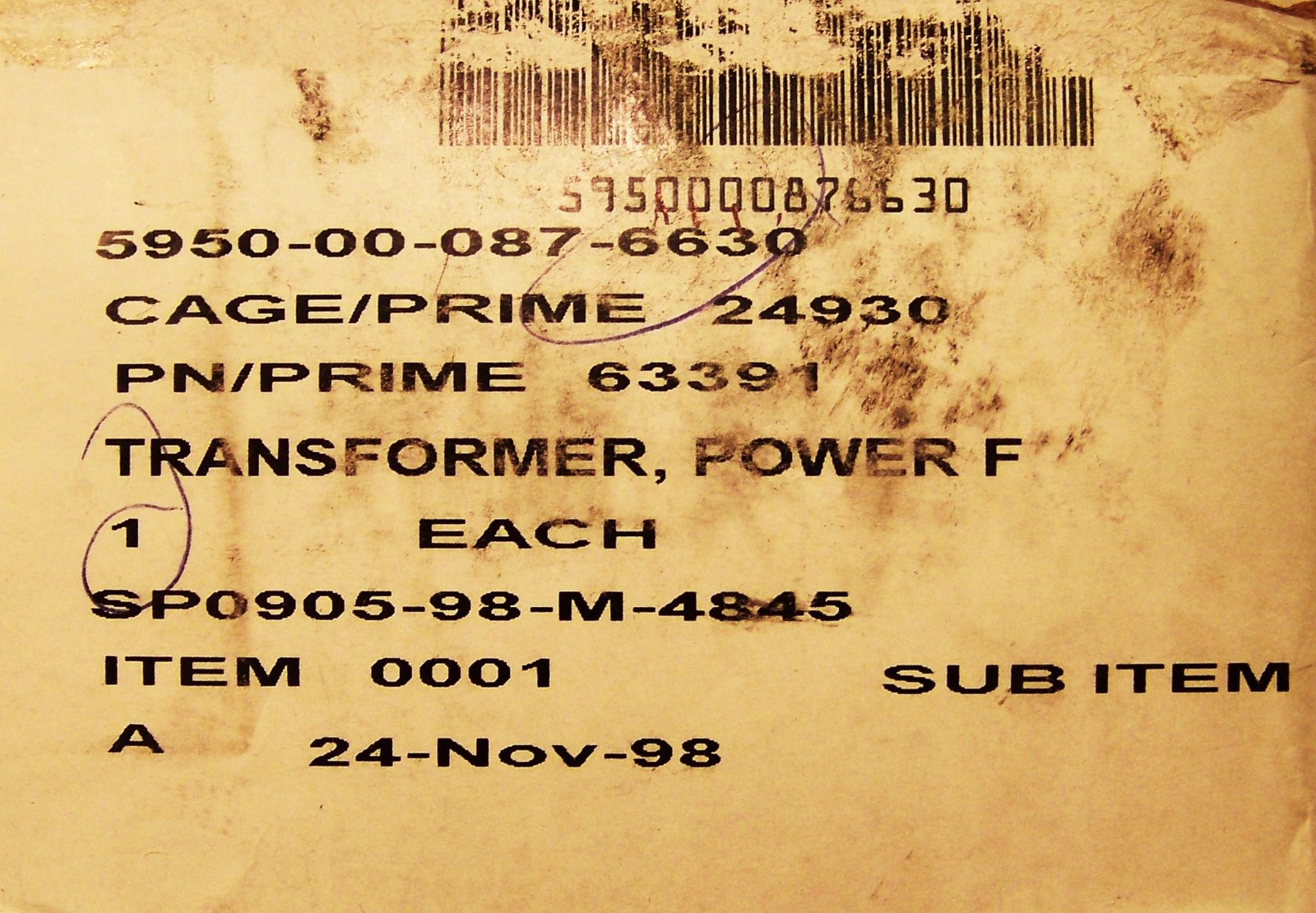 ITT MAGNETIKA/EAST 63391 NEW POWER TRANSFORMER AUTOTRANSFORMER RADAR AN/TPN-18A