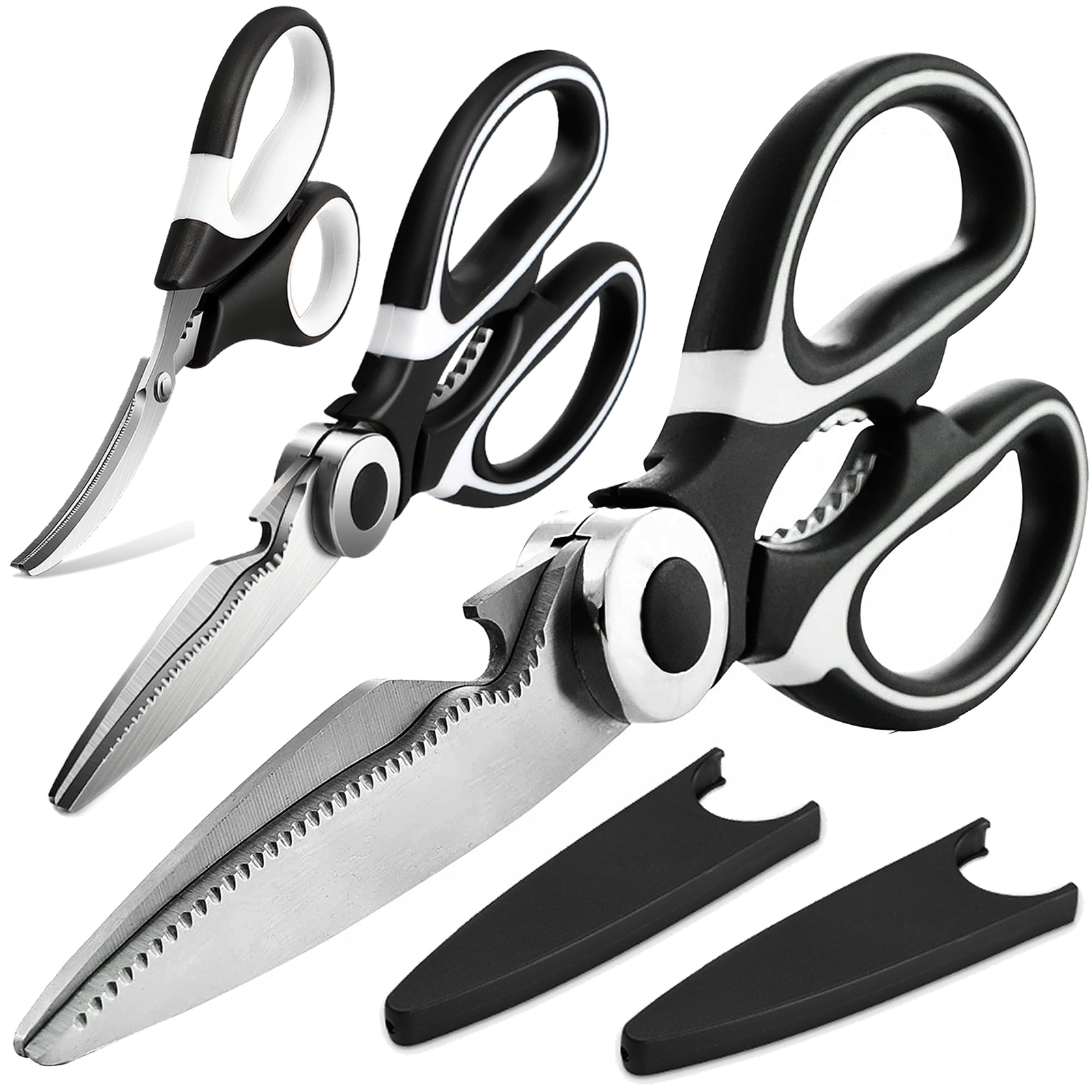 3 Pack Heavy Duty Kitchen Shears Poultry Scissors for Food Cutting Meat Fish