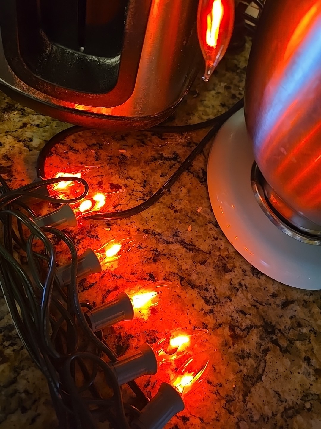 Vintage Christmas Flicker Light Flame Bulbs String Set 7 Light Set