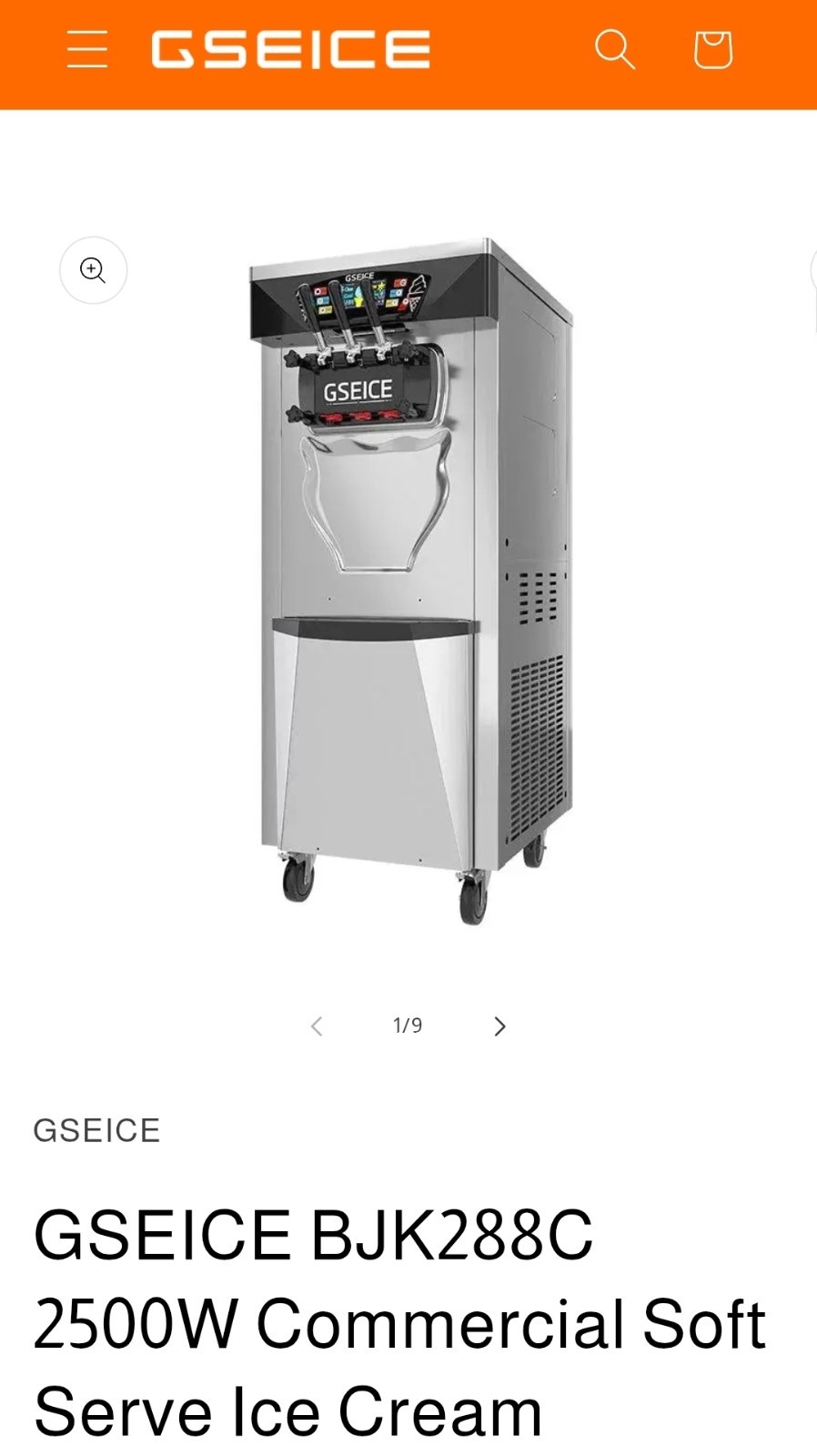 GSEICE BJK288C 2500W Commercial Soft Serve Ice Cream Machine, 3 Flavors