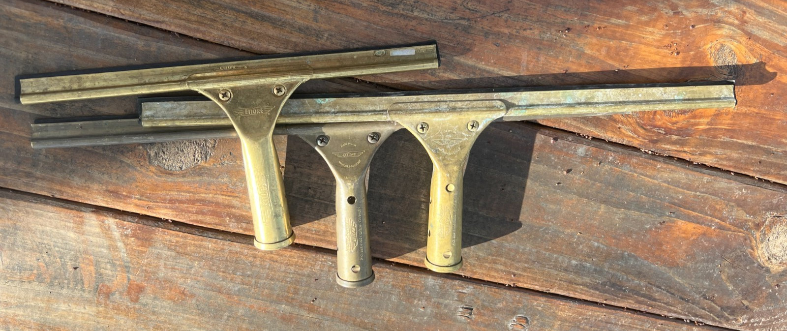 Lot 3 Vintage Brass Squeegee Master Steccone Products
