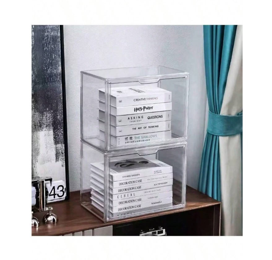 Clear Dustproof Storage Case Transparent Model Book Tool Organizer Box