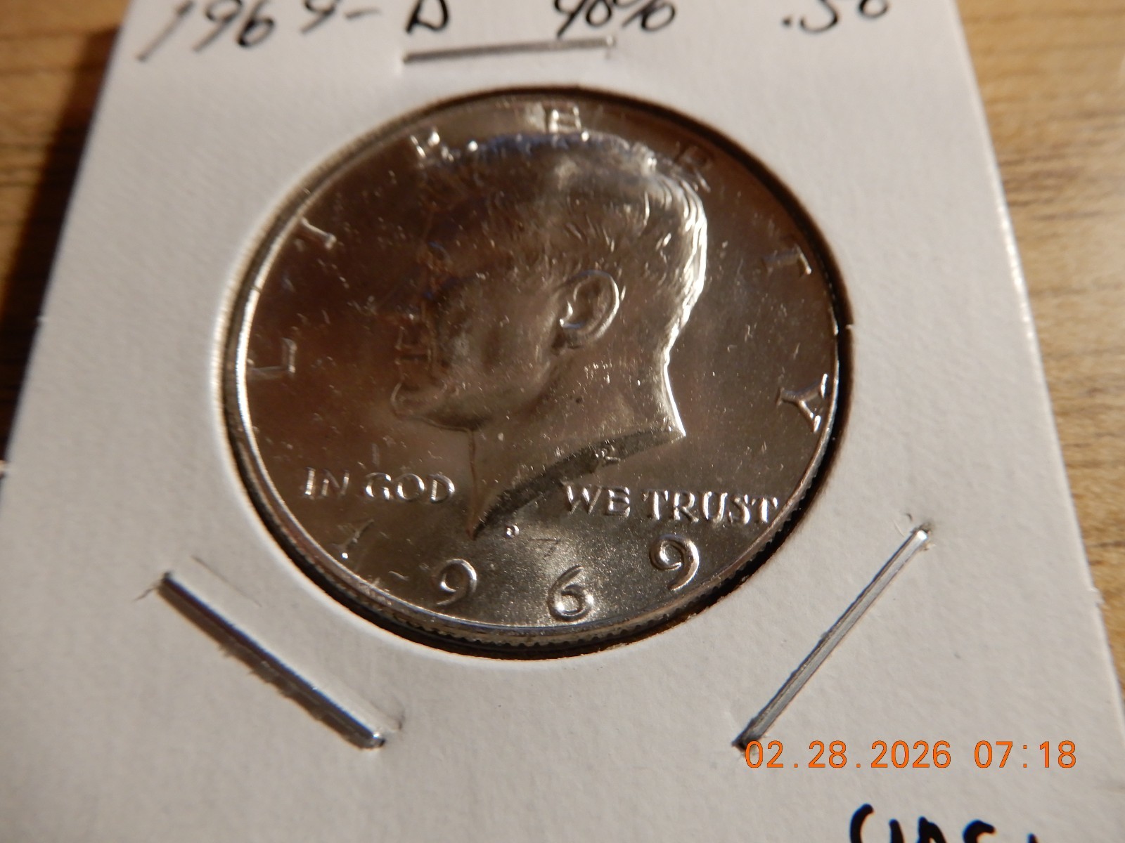 1969 D Kennedy Half BU 40% Silver