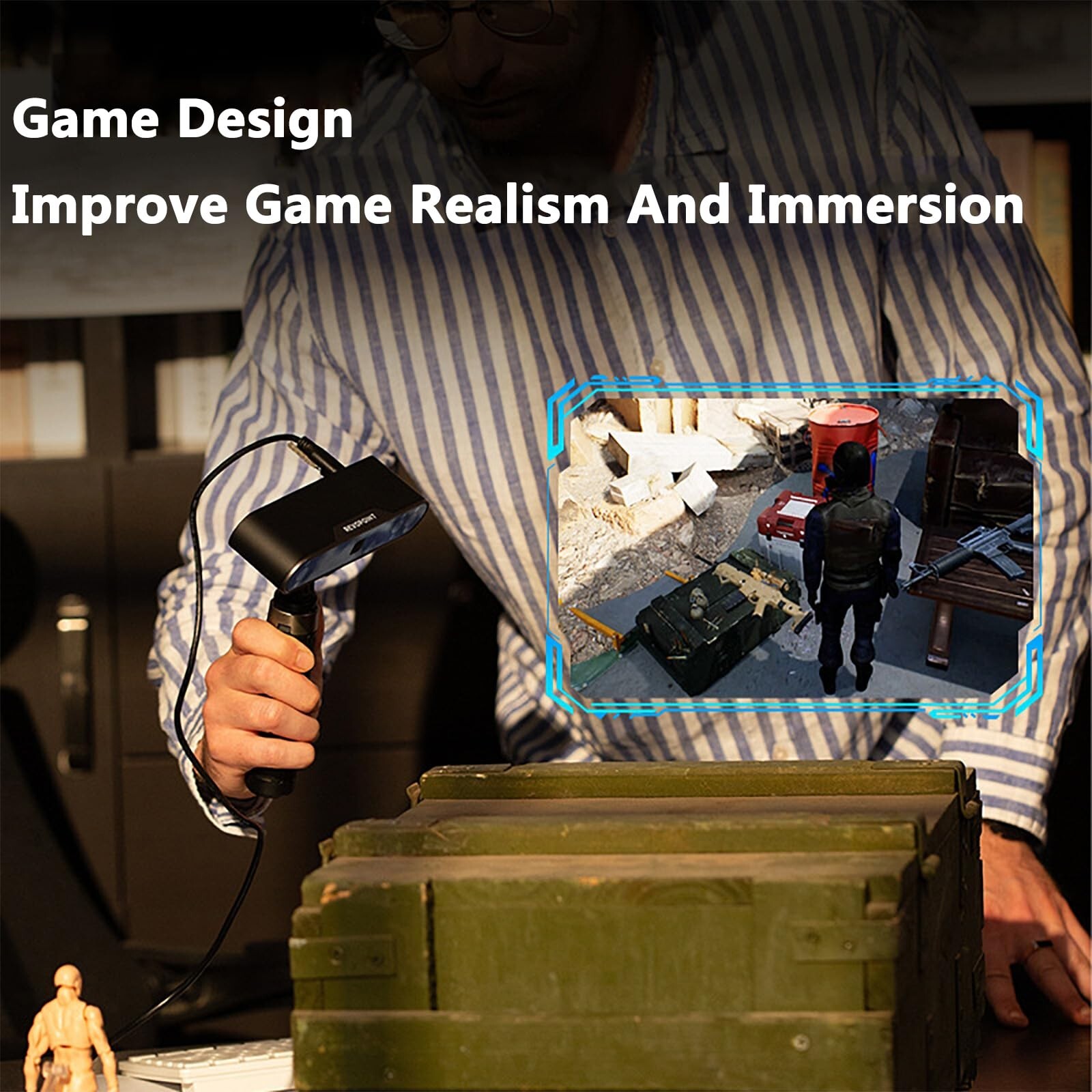 3D Scanner, HD 3D Color Modeling Scanners with 0.05mm Accuracy and 10fps Scan