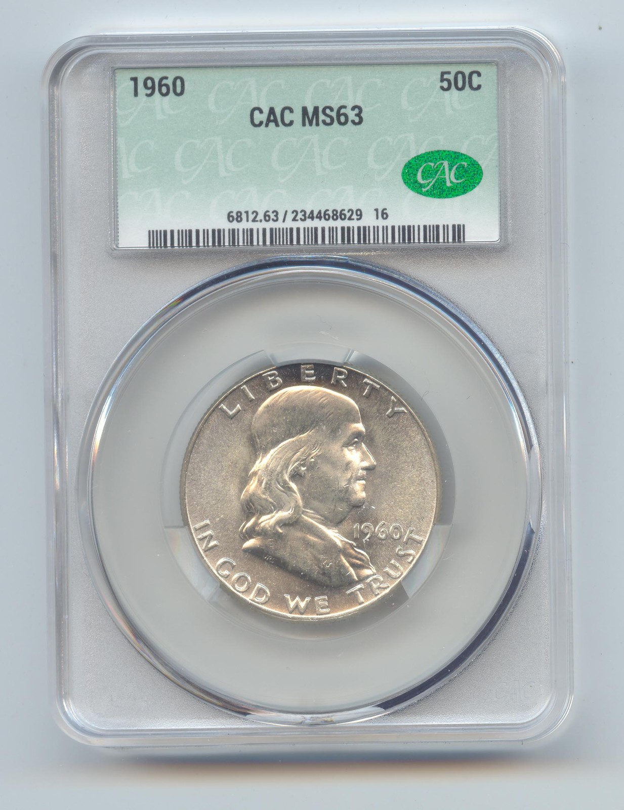 1960 Franklin Half Dollar, CAC MS-63