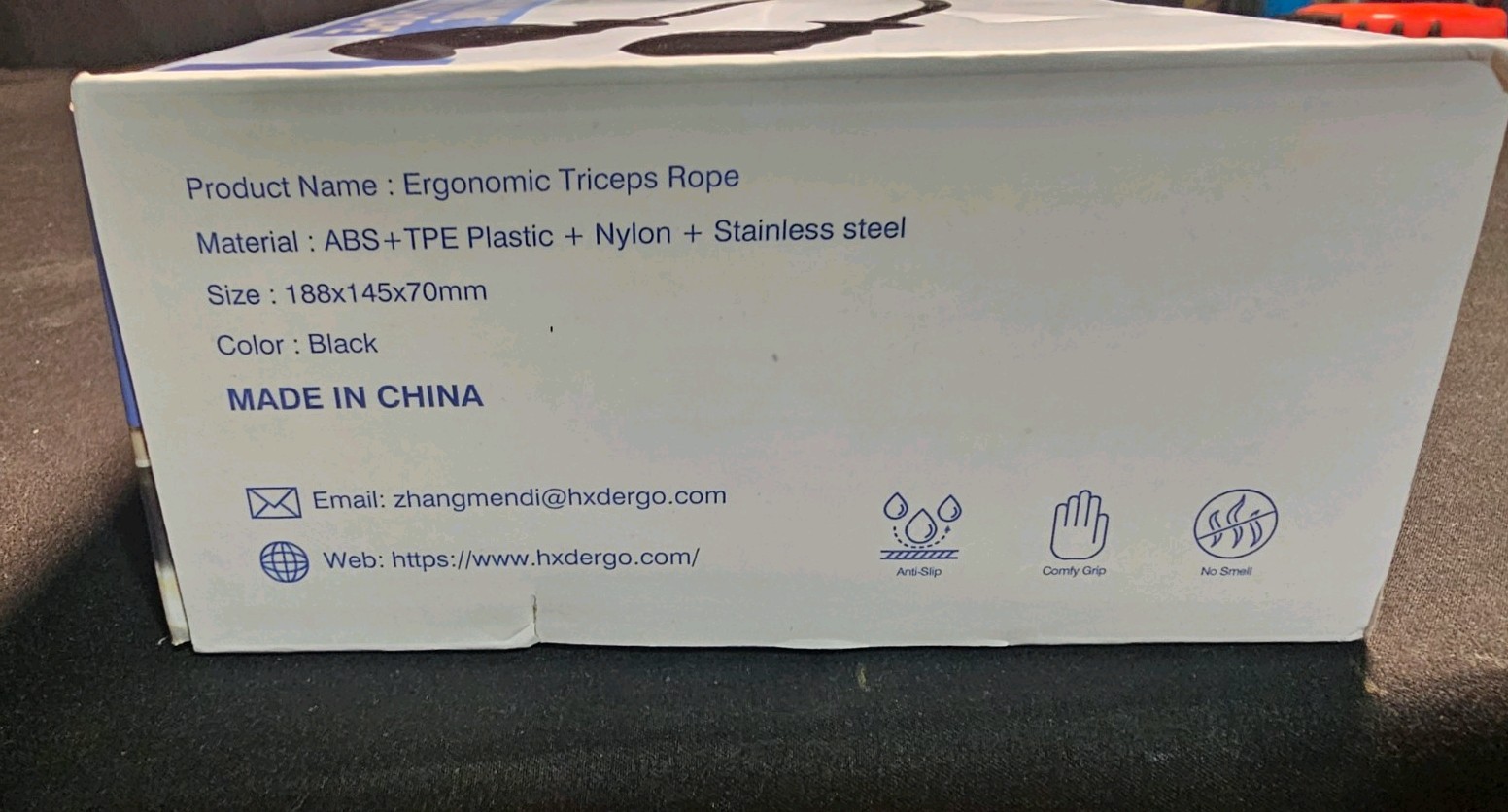 Ergonomic Triceps Rope Pull Down 36-inch Natural Rubber Grip