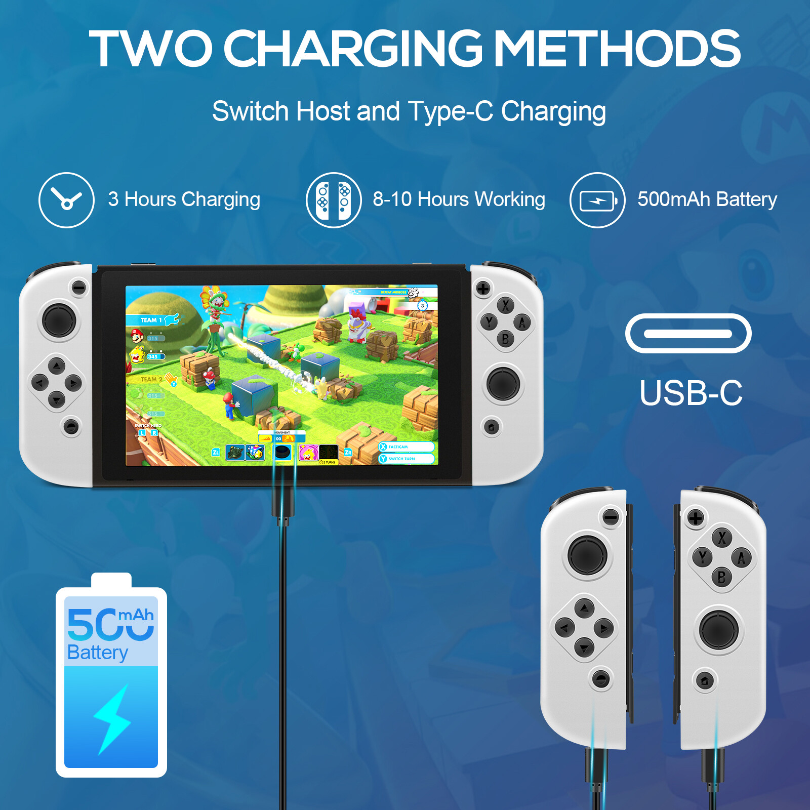 Wireless Controller for Nintendo Switch Gamepad Adapter Power Supply