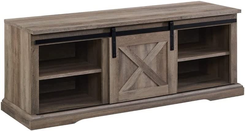 Walker Edison Oliver 43 Inch Modern Farmhouse Sliding X Barn Door Entry Bench