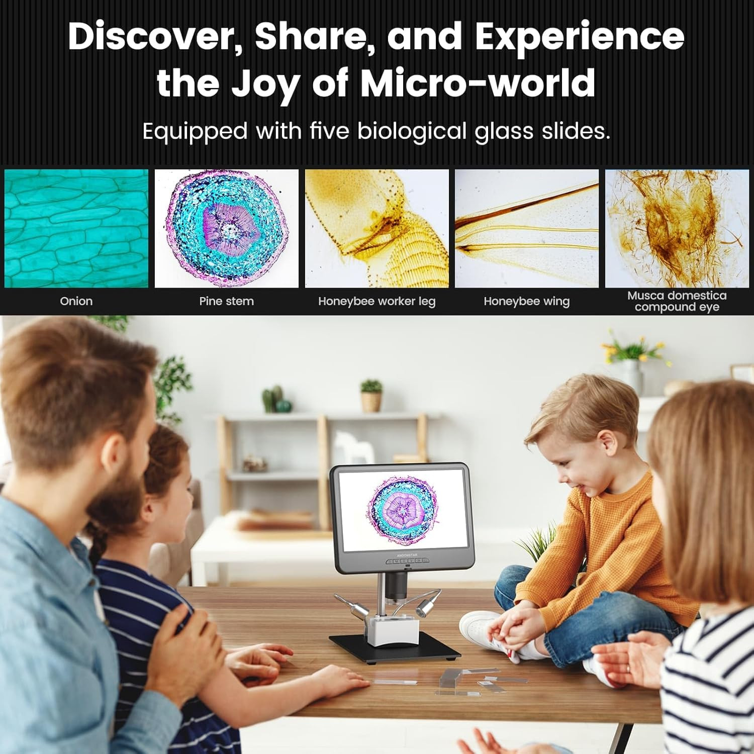 AD210 10.1 Inch LCD Digital Microscope for Adults, Soldering Microscope for Elec