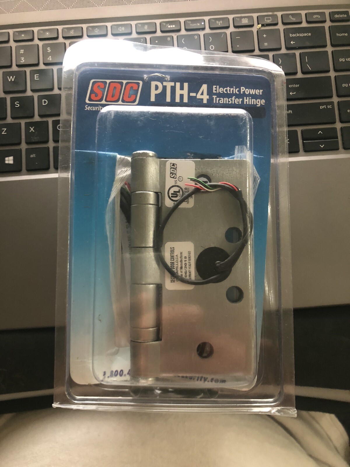 SDC Security Door Controls PTH-4QADI Transfer Power Hinge 4 Conductor Wire, New