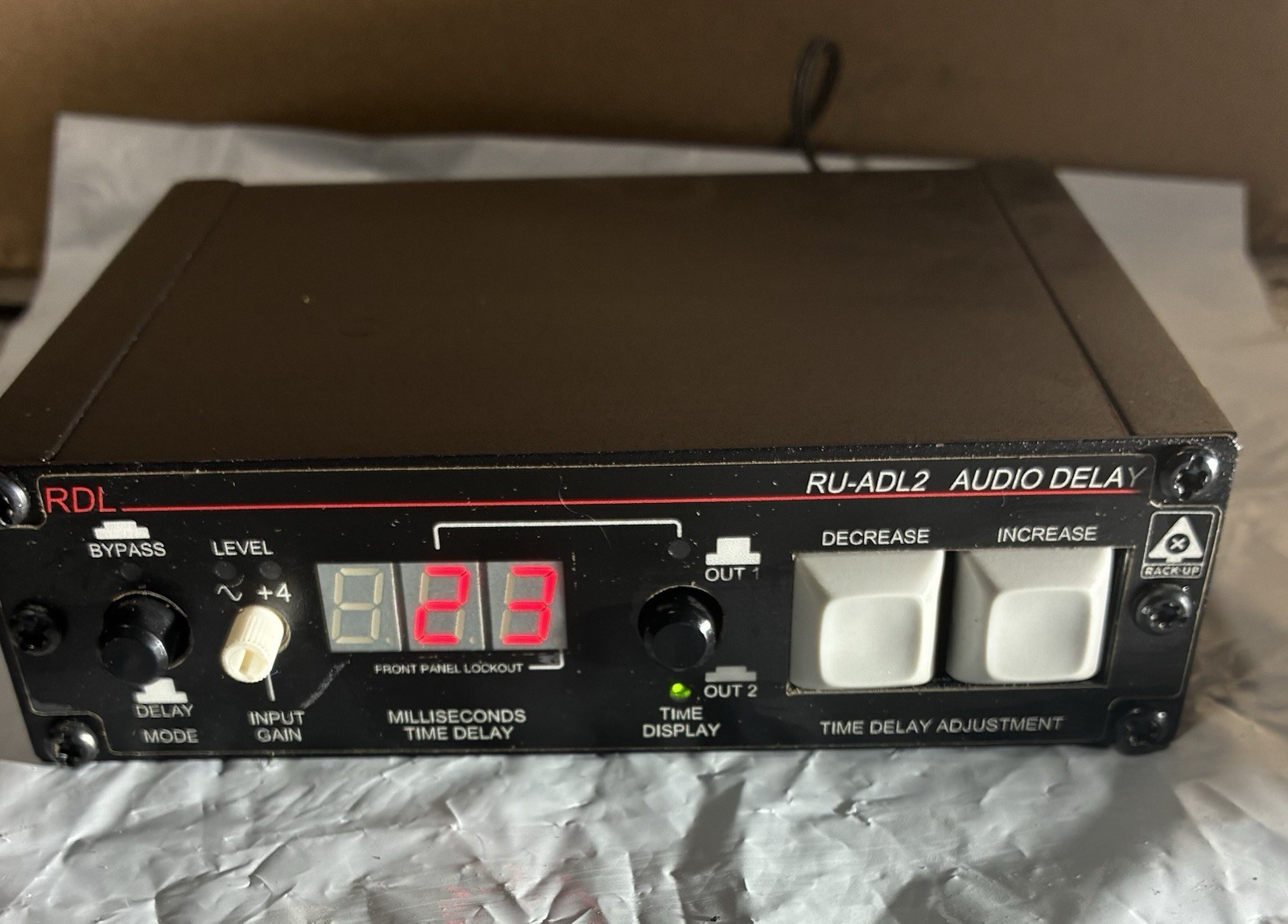RDL RU-ADL2 Audio Delay Processor Time Delay Unit Tested No Power Supply
