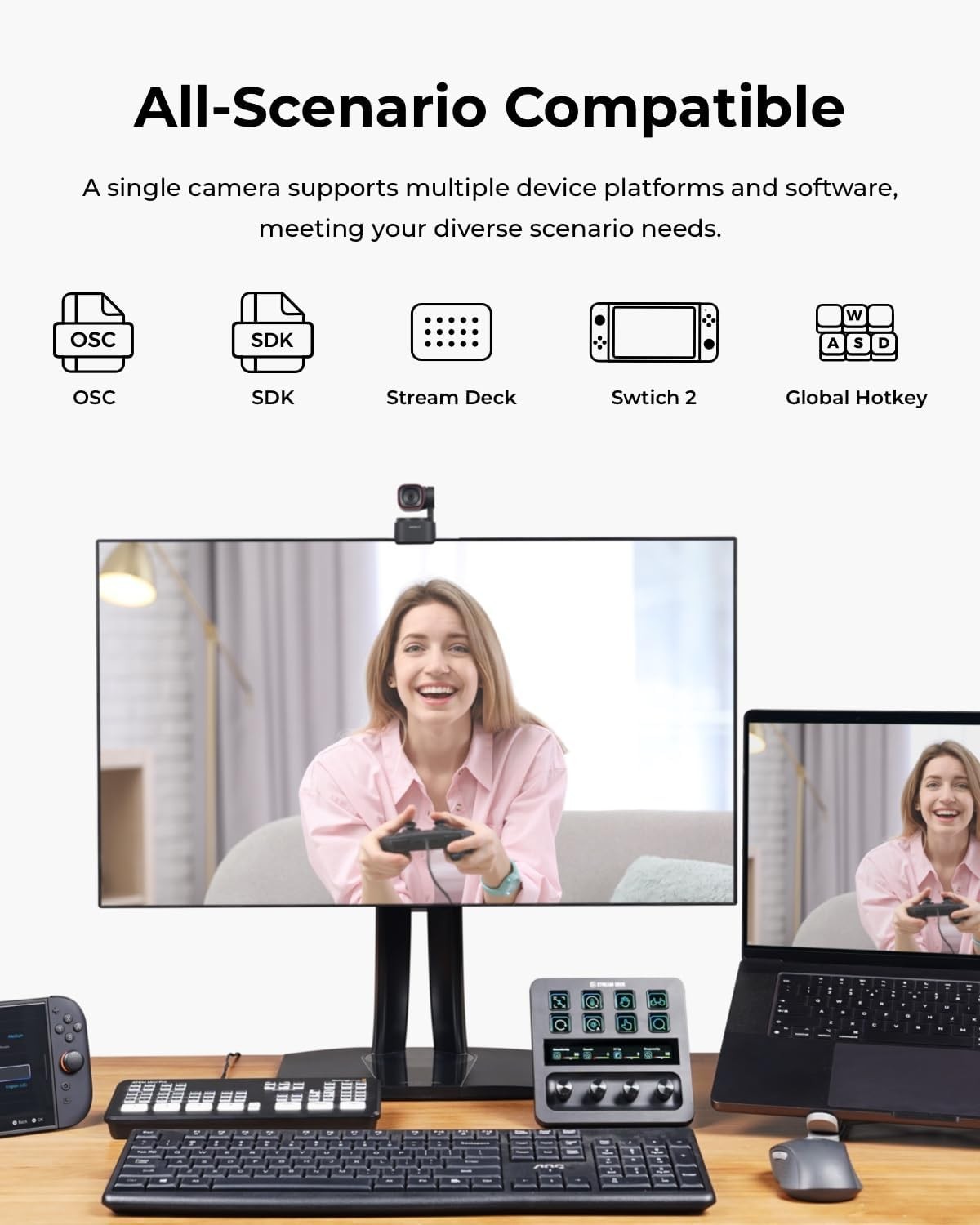 OBSBOT Tiny 3 Lite AI-Powered Spatial Audio 4K Webcam