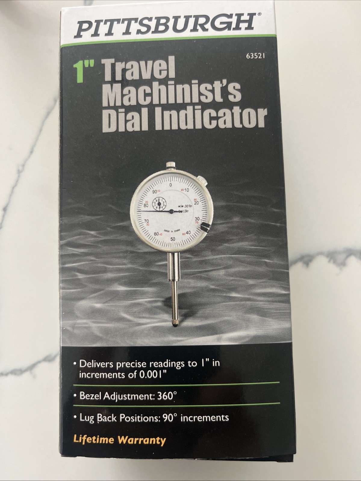 Pittsburgh Dial Indicator 63521  1" Travel 0.001" Increment Machinist Tool -NEW-
