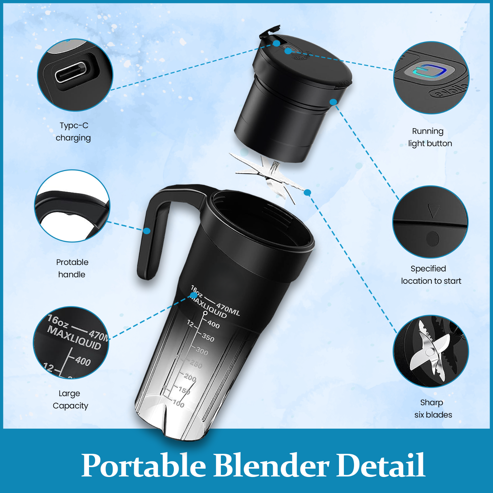 Portable Blender Bottle