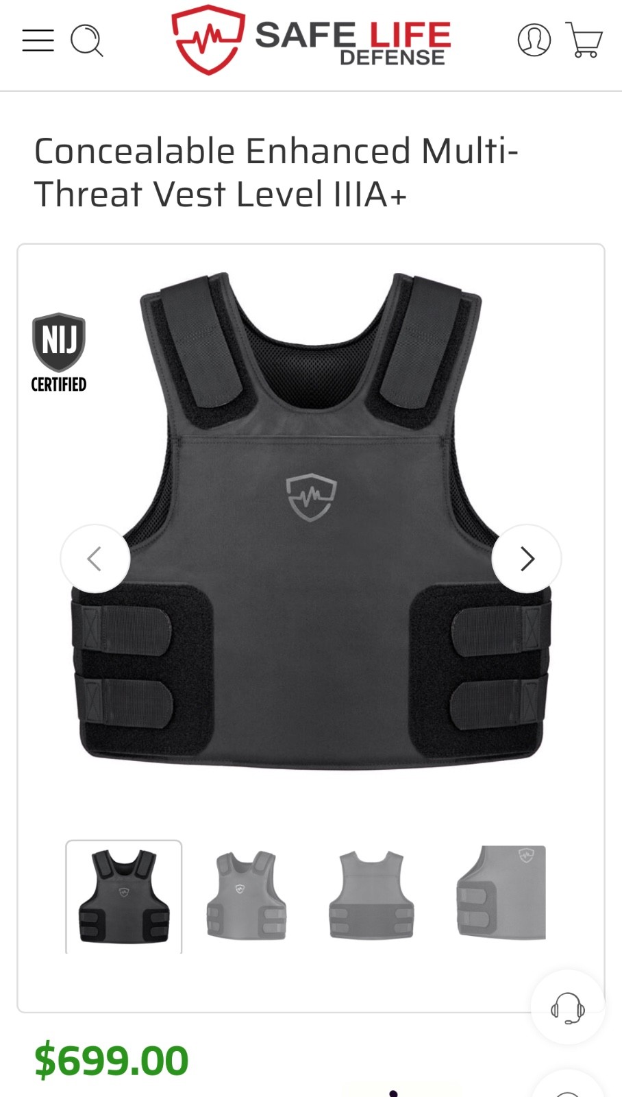 safe life defense vest small