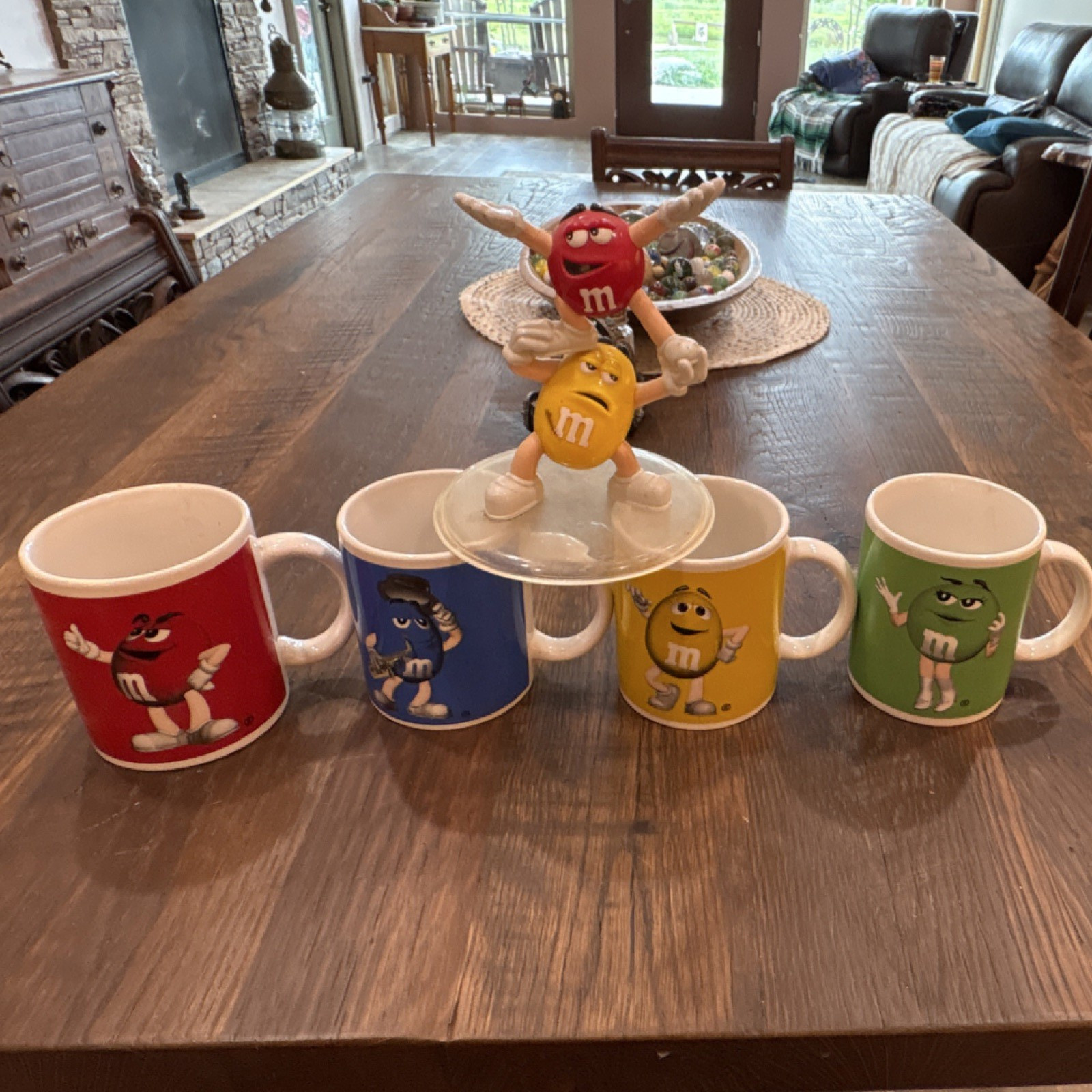 M&M's Character Coffee Mugs Set of 4 Red Yellow Blue Green Multicolor
