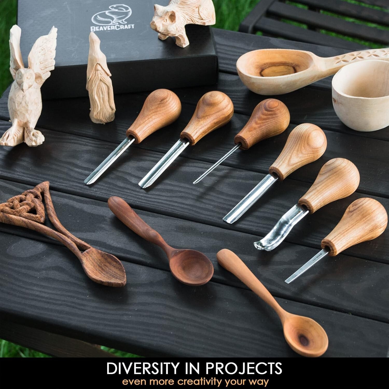 Complete Wood Carving Kit: Palm Gouges, Chisels & V-tools for Masterpieces-