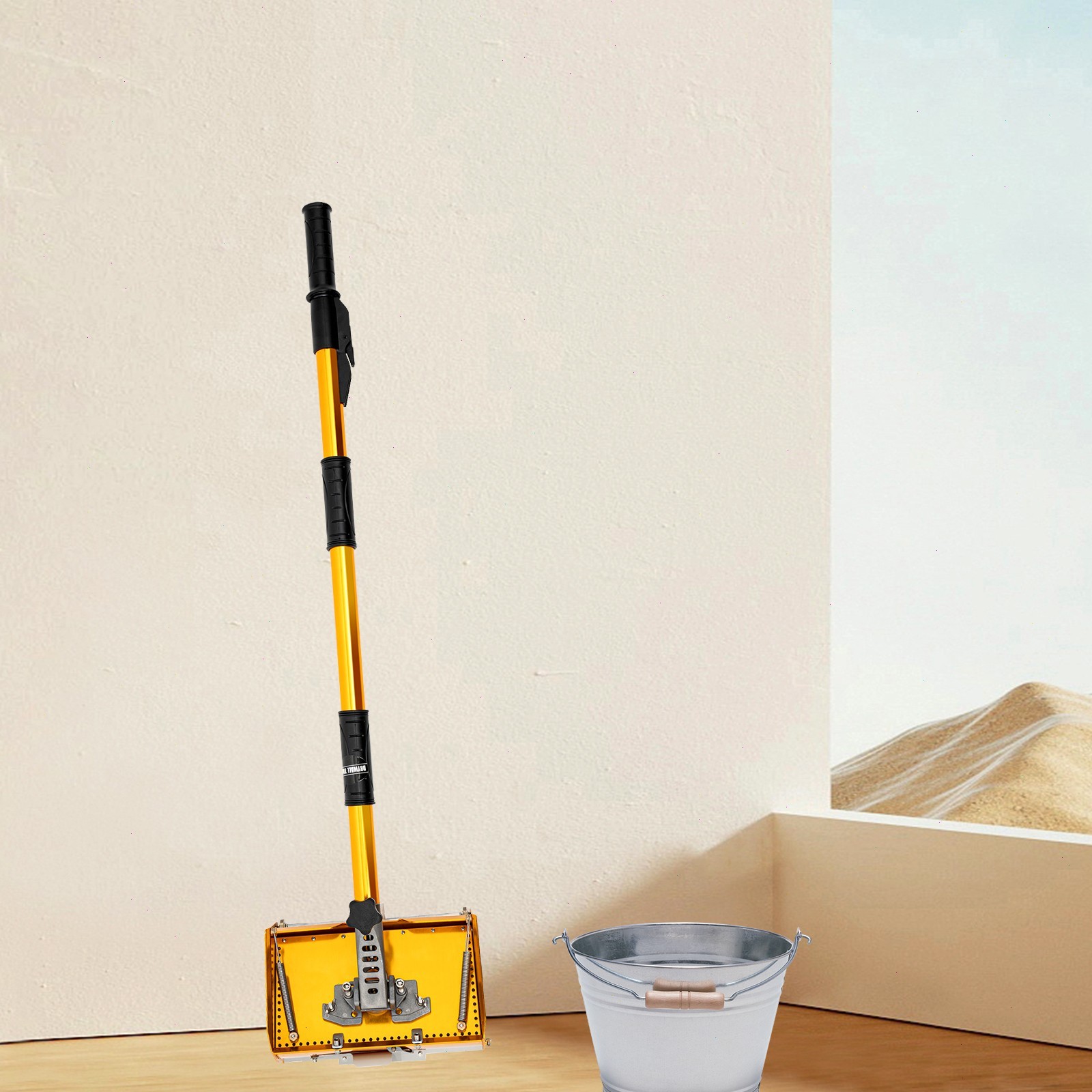 Professional Drywall Flat Finishing Box Tool w/ 40-64 Inch Adjustable Handle