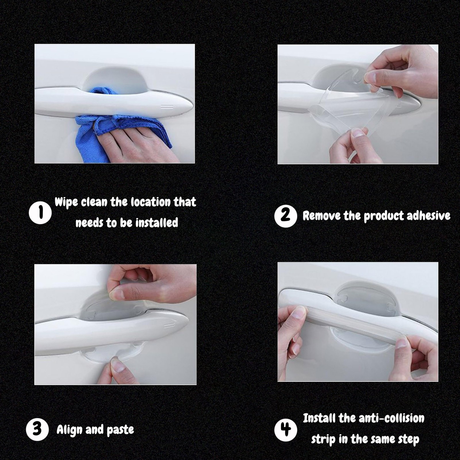 14 PCS Car Door Handle Scratch Protector,Universal Waterproof Transparency14
