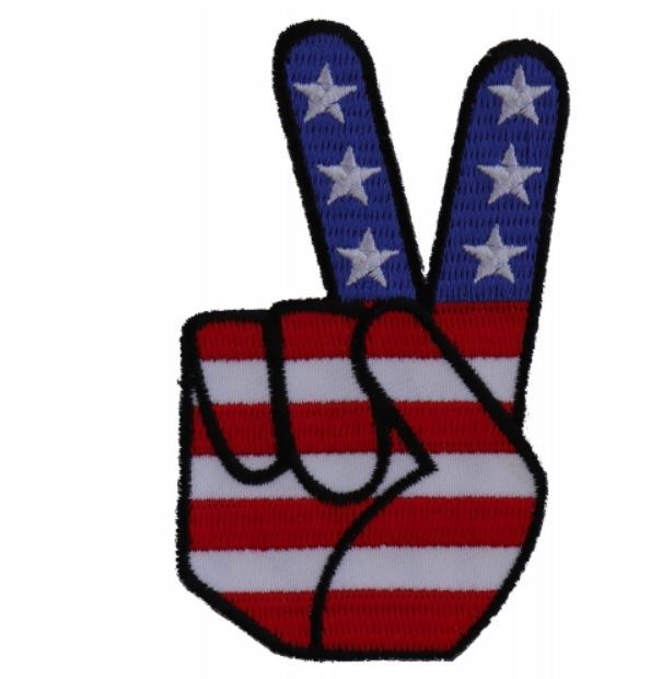 Finger Peace US Flag Patch