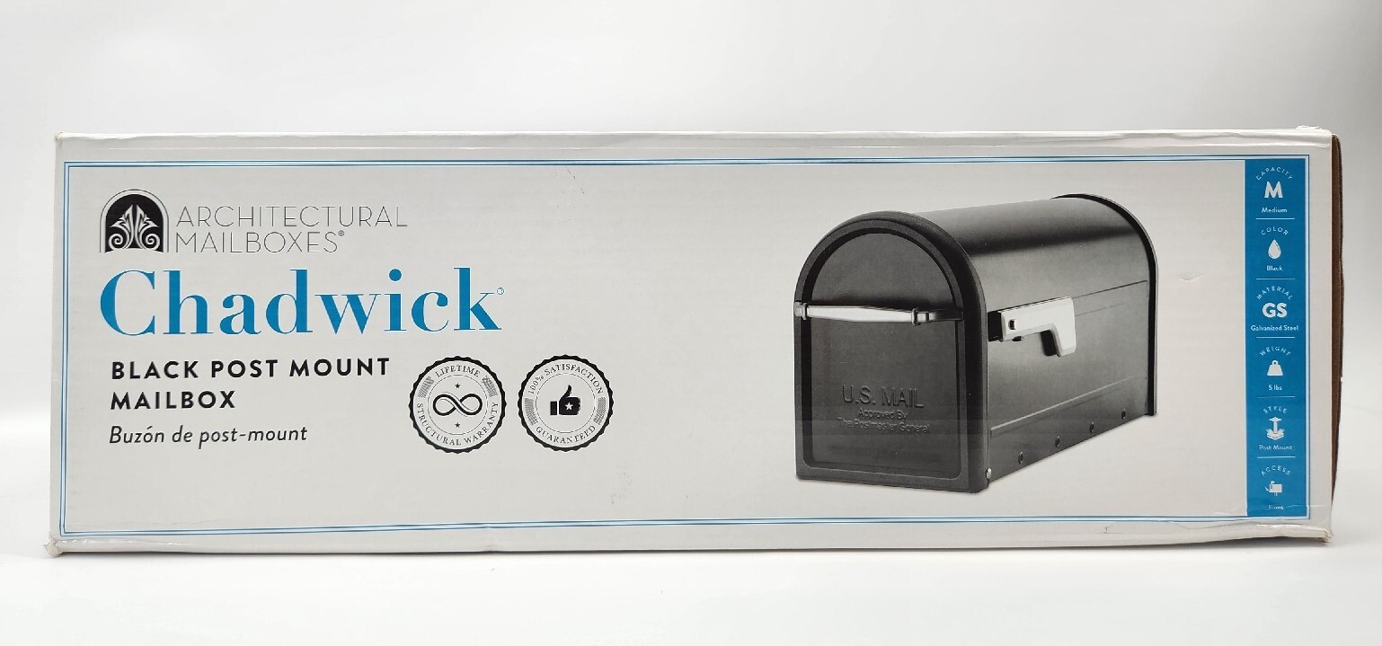 Architectural Mailboxes Black Post Mount Mailbox Rust-Resistant Galvanized Steel