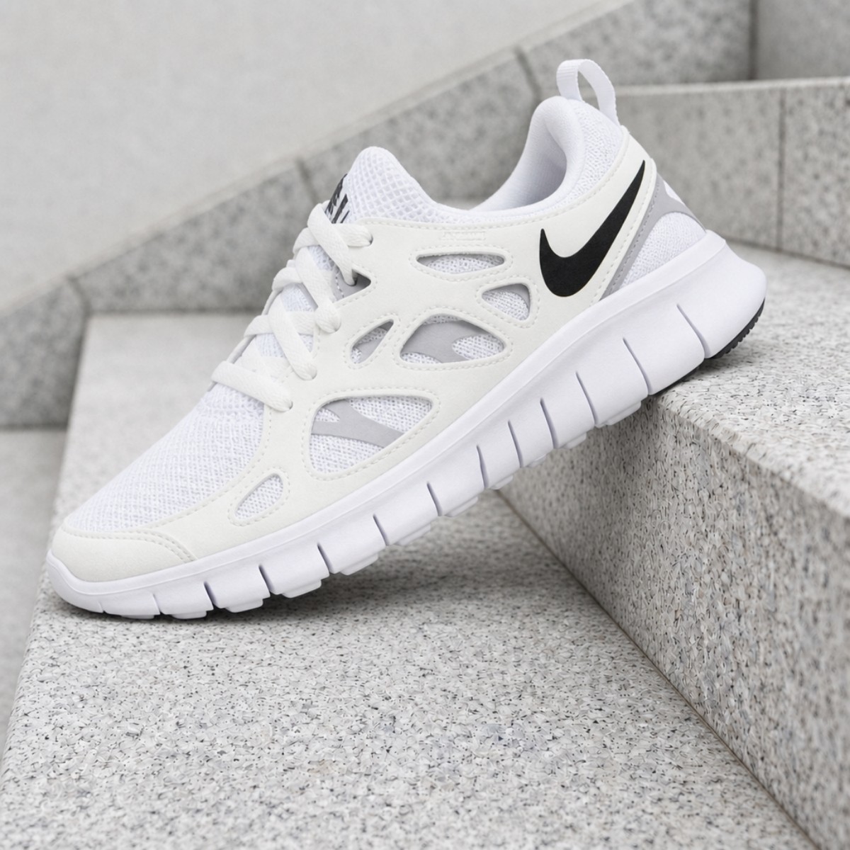 Nike Free Run White Black DD0163-100 GS New