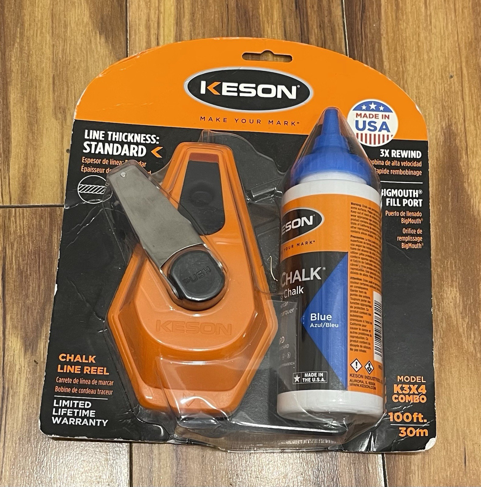 Keson Make Your Mark 100ft Chalk Line Reel Orange