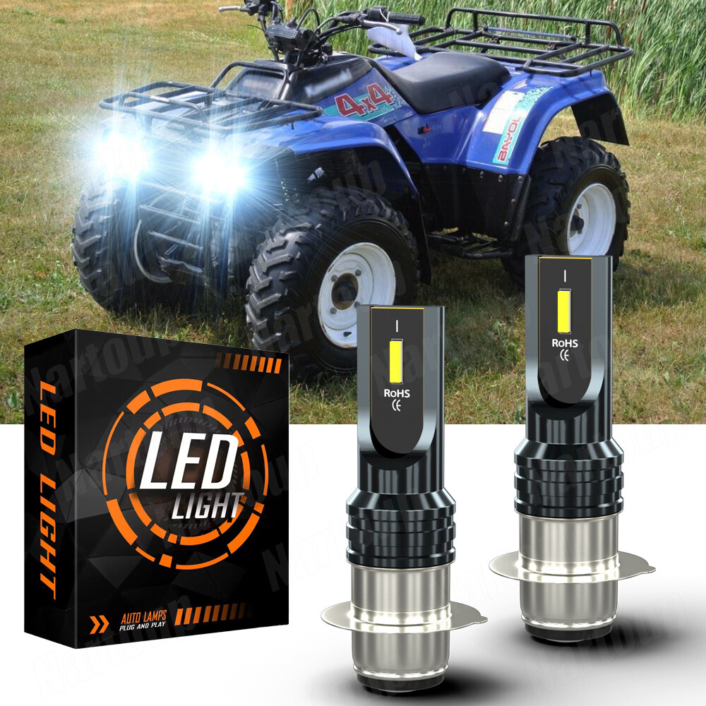 For Kawasaki Bayou - LED Headlights 2x Bulbs 6000K White Kit 220 250 300 400 KLF