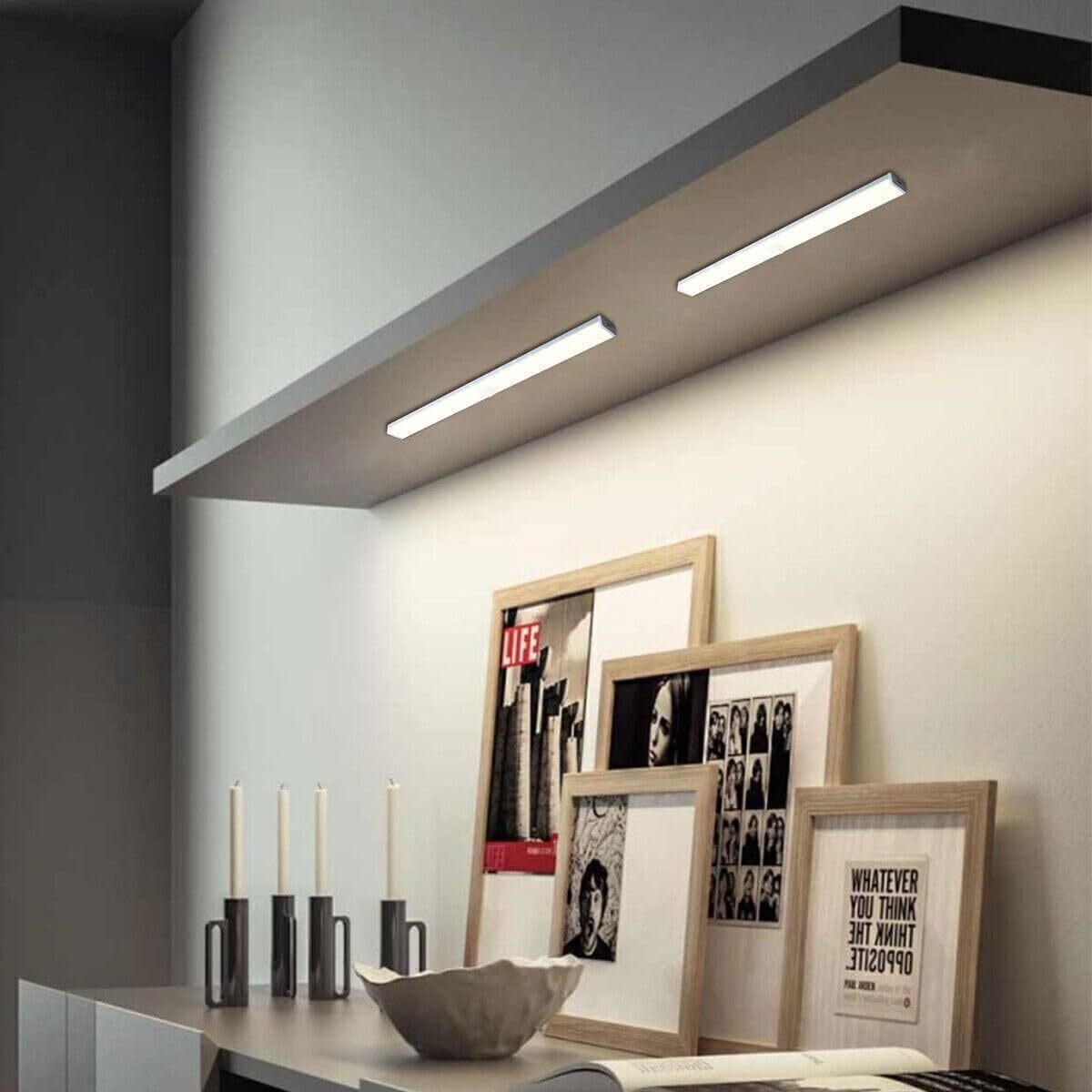 LED Motion Sensor Under Cabinet Closet Light USB Rechargeable Kitchen Lamp Strip