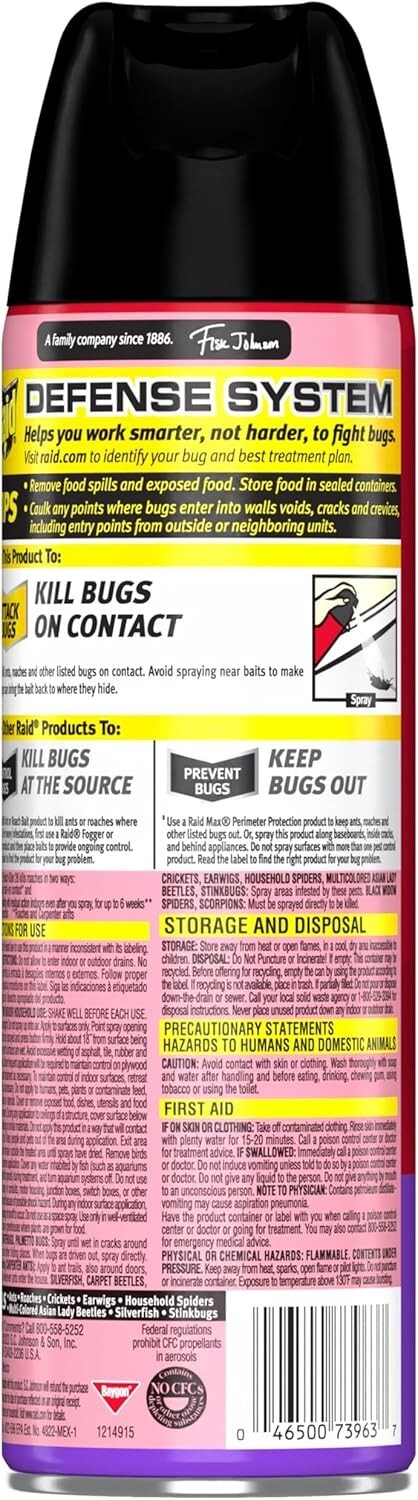 Raid Ant & Roach Killer Spray for Listed Bugs, Keeps Killing for Weeks, Lavender