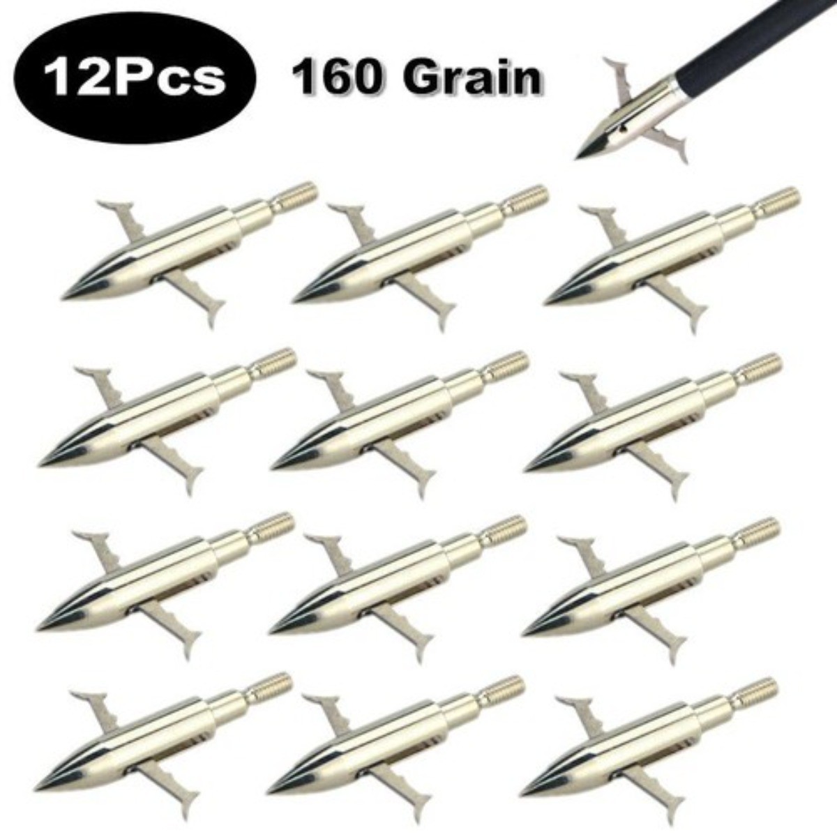 Archery Bowfishing Broadheads Blade Arrowheads 160 Grain Bow Fishing Hunting